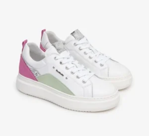 SNEAKERS PELLE BIANCA E SUEDE COLOR