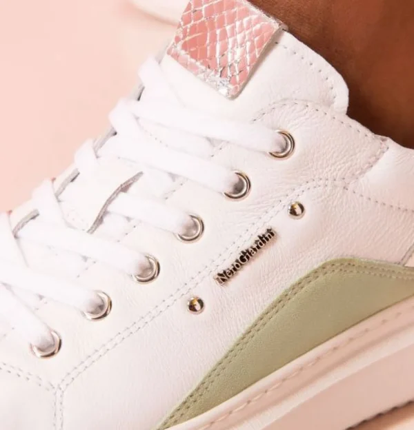 SNEAKERS PELLE BIANCA E SUEDE COLOR
