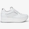 SNEAKERS PELLE BIANCA MICRO STRASS