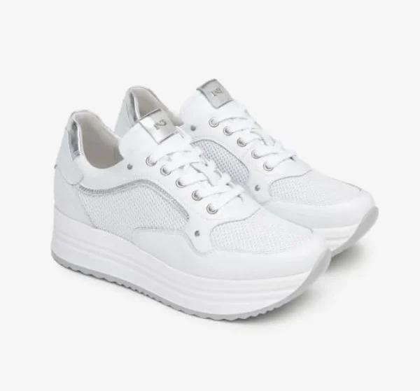 SNEAKERS PELLE BIANCA MICRO STRASS