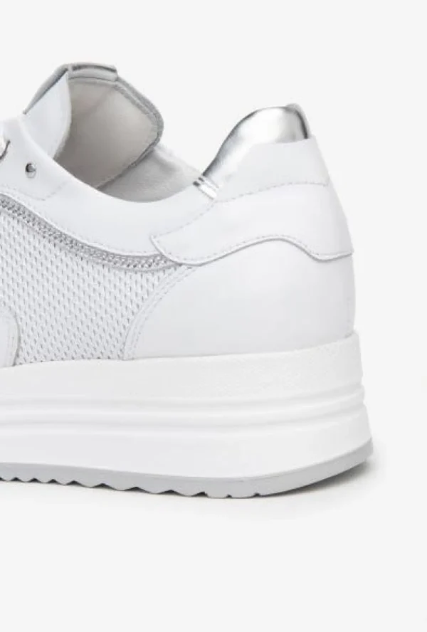 SNEAKERS PELLE BIANCA MICRO STRASS