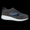SNEAKERS PELLE E TESSUTO TECNICO GRIGIO