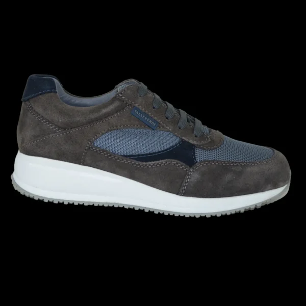 SNEAKERS PELLE E TESSUTO TECNICO GRIGIO