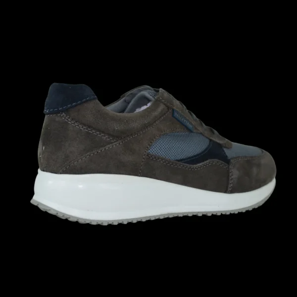 SNEAKERS PELLE E TESSUTO TECNICO GRIGIO