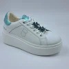 SNEAKERS PELLE ELETTRA TOSCA BLU CHARMS FIORI CELESTE