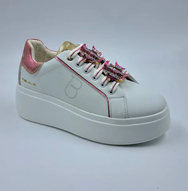 SNEAKERS PELLE ELETTRA TOSCA BLU CHARMS FUCSIA