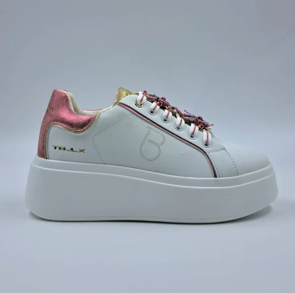 SNEAKERS PELLE ELETTRA TOSCA BLU CHARMS FUCSIA