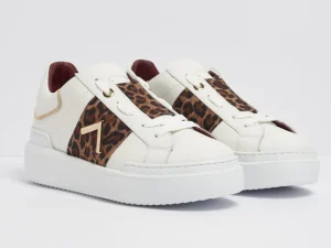 SNEAKERS PELLE FASCIA ANIMALIER