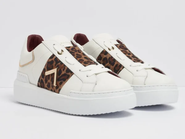 SNEAKERS PELLE FASCIA ANIMALIER