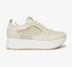 SNEAKERS PELLE MILK MICRO STRASS