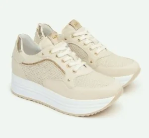 SNEAKERS PELLE MILK MICRO STRASS