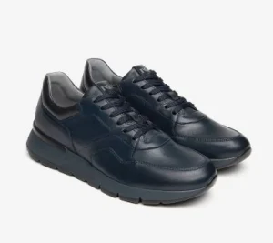 SNEAKERS PELLE MORBIDA BLU