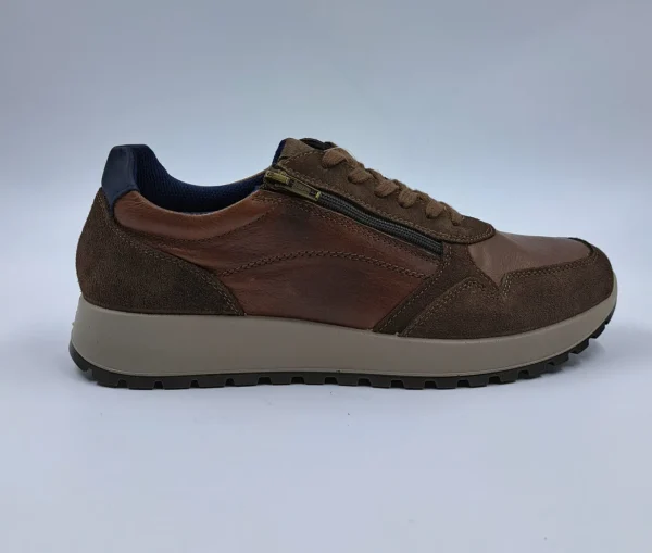 SNEAKERS PELLE NATURALE MARRONE