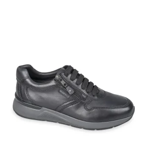 SNEAKERS PELLE NERA ZIP