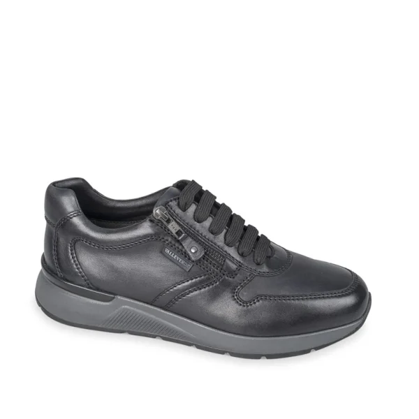 SNEAKERS PELLE NERA ZIP