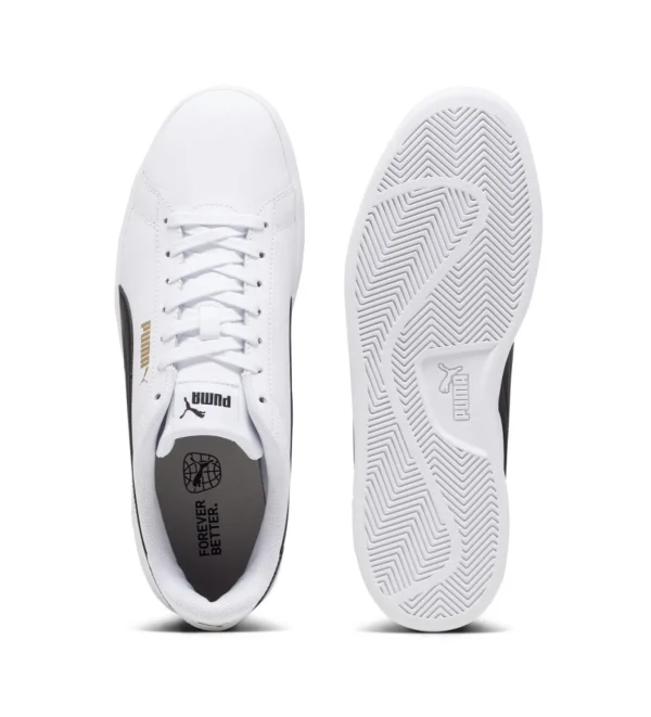 SNEAKERS PUMA SCARPE UOMO DONNA JUNIOR SMASH 3.0 BIANCO BLACK