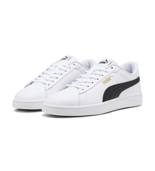 SNEAKERS PUMA SCARPE UOMO DONNA JUNIOR SMASH 3.0 BIANCO BLACK