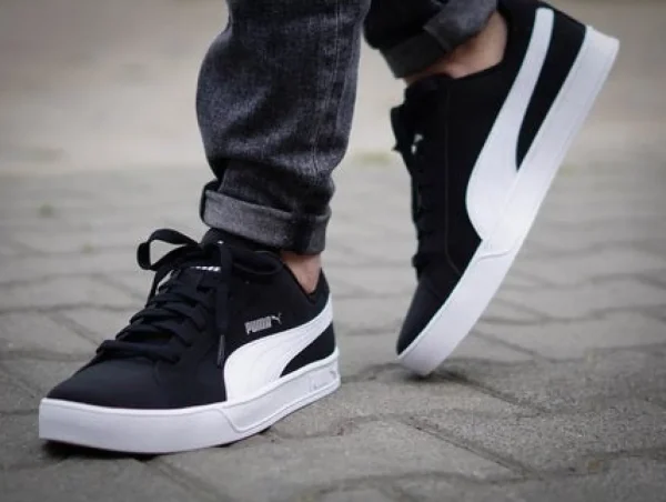 SNEAKERS PUMA UOMO SCARPE SMASH VULC MAN BLACK