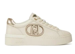 SNEAKERS SILVIA IN PELLE MAXI LOGO IVORY