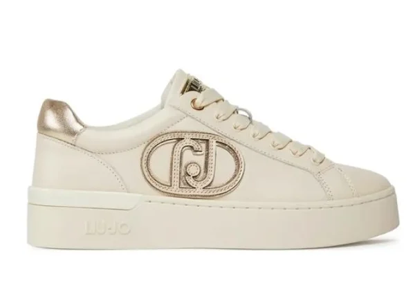 SNEAKERS SILVIA IN PELLE MAXI LOGO IVORY