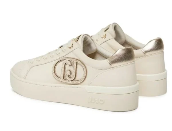 SNEAKERS SILVIA IN PELLE MAXI LOGO IVORY