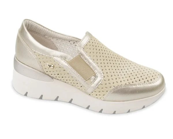 SNEAKERS SLIP ON ELASTICO BEIGE