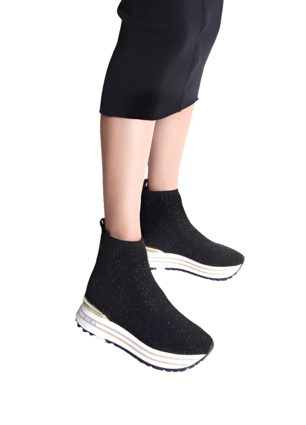 SNEAKERS SOCK STRASS BLACK