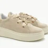 SNEAKERS SUEDE BEIGE APPLICAZIONE METALLICA