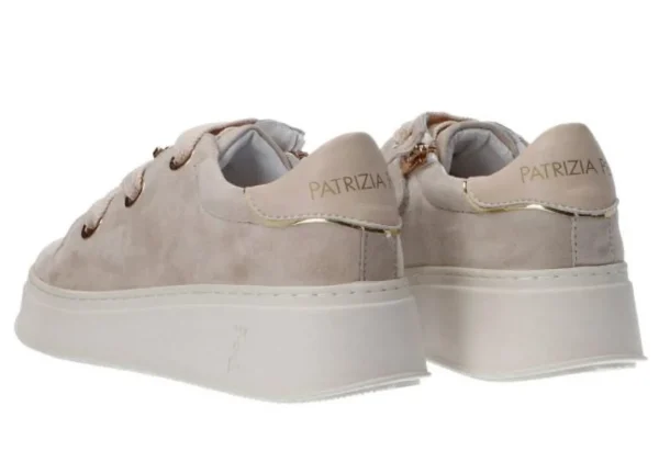 SNEAKERS SUEDE BEIGE APPLICAZIONE METALLICA