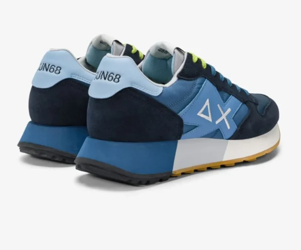 SNEAKERS UOMO SUN68 JAKI 2.0 BICOLOR BLU AVIO SCURO