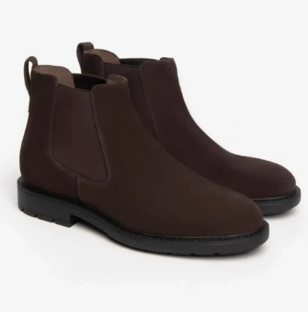 STIVALETTI CHELSEA CAMOSCIO MARRONE