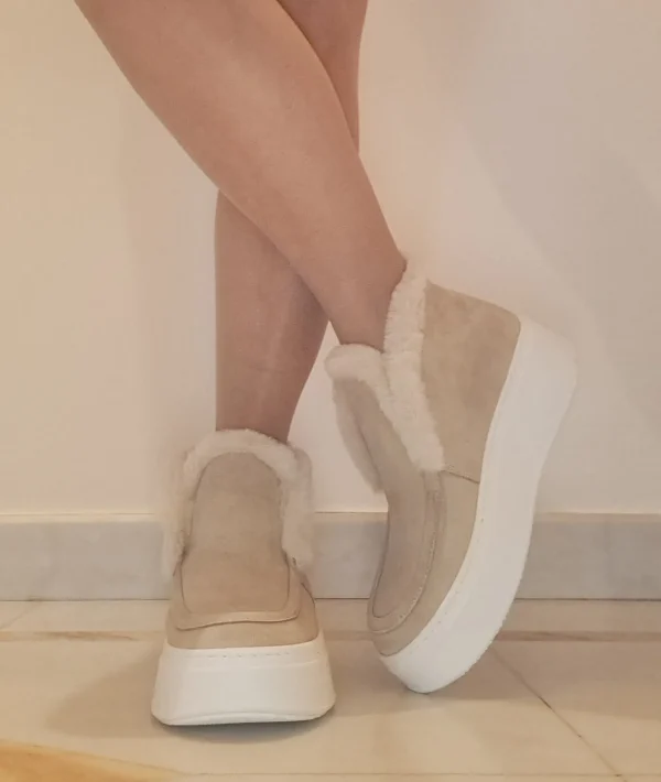 STIVALETTI MINI CAMOSCIO BEIGE