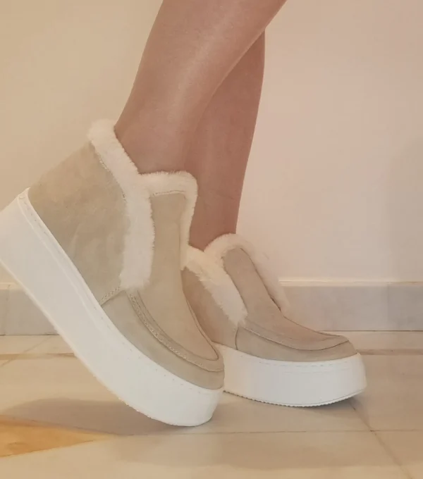 STIVALETTI MINI CAMOSCIO BEIGE