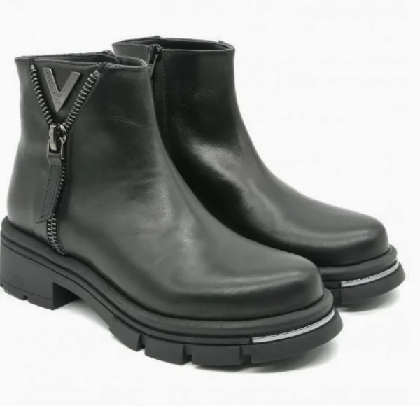 STIVALETTI PELLE ZIP DECORATIVA