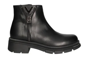 STIVALETTI PELLE ZIP DECORATIVA