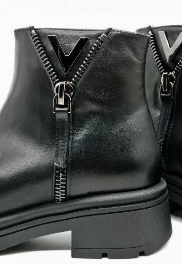 STIVALETTI PELLE ZIP DECORATIVA