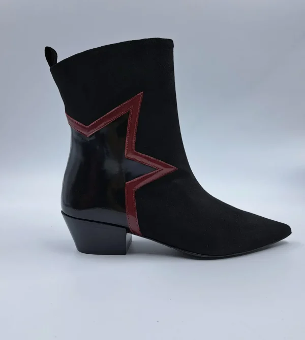 STIVALETTI TEXAN CAMOSCIO NERO