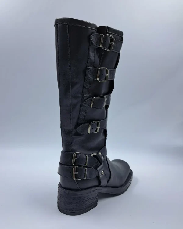 STIVALI BIKER PELLE MULTI FIBBIE