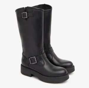 STIVALI BIKER PELLE NERA