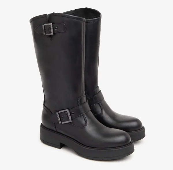 STIVALI BIKER PELLE NERA