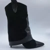 STIVALI CAMOSCIO NERO TACCO SPILLO