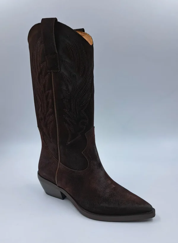 STIVALI CAMOSCIO TEXAN MEDI MARRONE