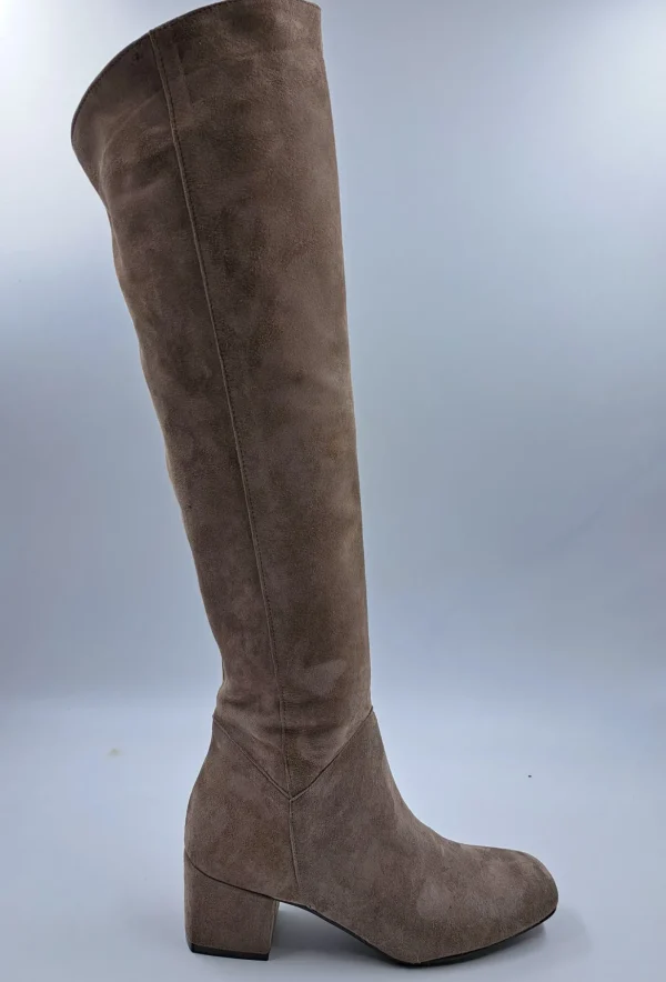 STIVALI IN CAMOSCIO GAMBALE ALTO TAUPE