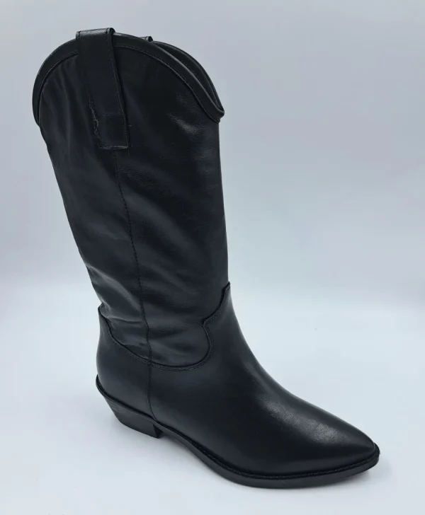 STIVALI TEXAN PELLE MORBIDA NERA