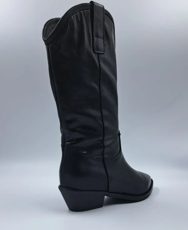 STIVALI TEXAN PELLE MORBIDA NERA