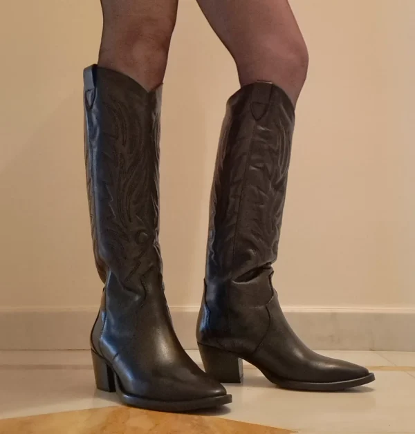 STIVALI TEXAN PELLE RICAMO