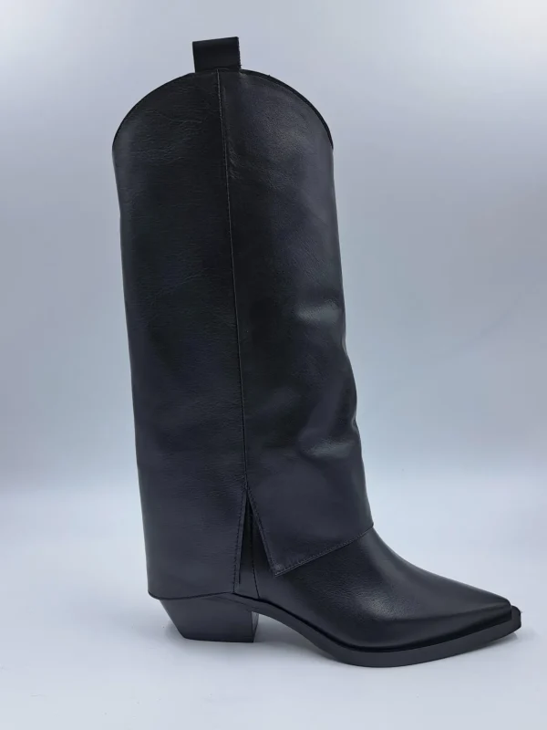 STIVALI TEXAN PELLE RISVOLTO