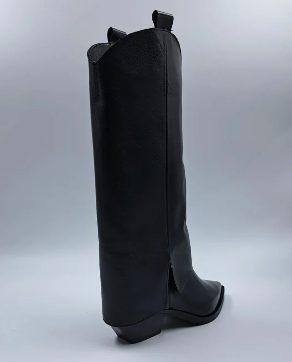 STIVALI TEXAN PELLE RISVOLTO