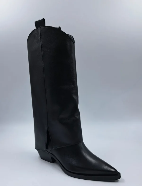 STIVALI TEXAN PELLE RISVOLTO