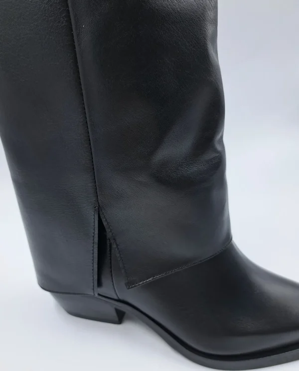 STIVALI TEXAN PELLE RISVOLTO